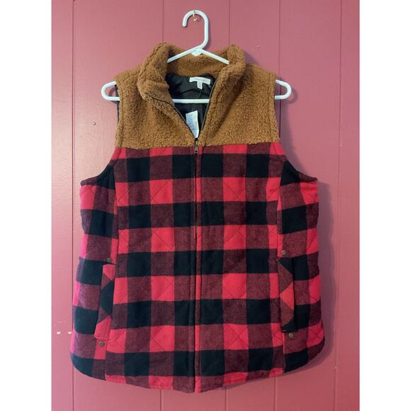 NWT Maurice’s Buffalo Plaid Vest Size XL - Picture 9 of 10